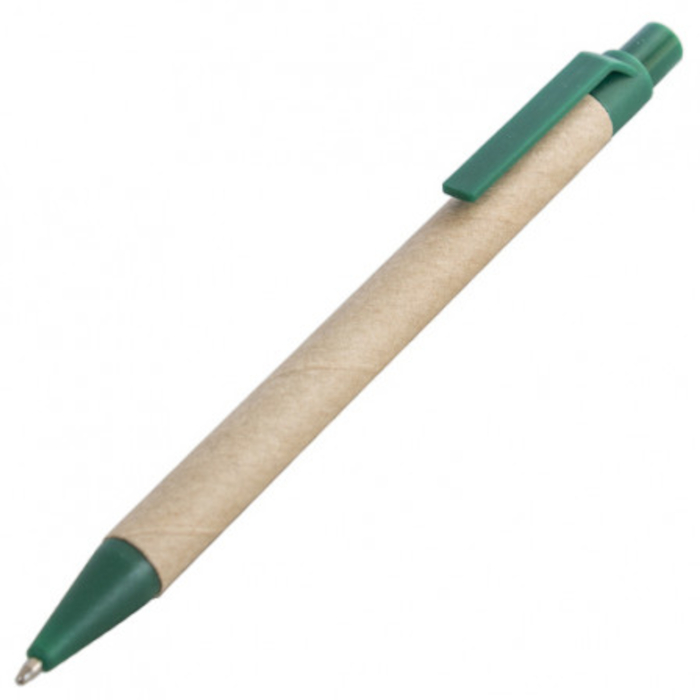 Bolígrafo BAVOVNA fabricado con material reciclado para impresión, color verde