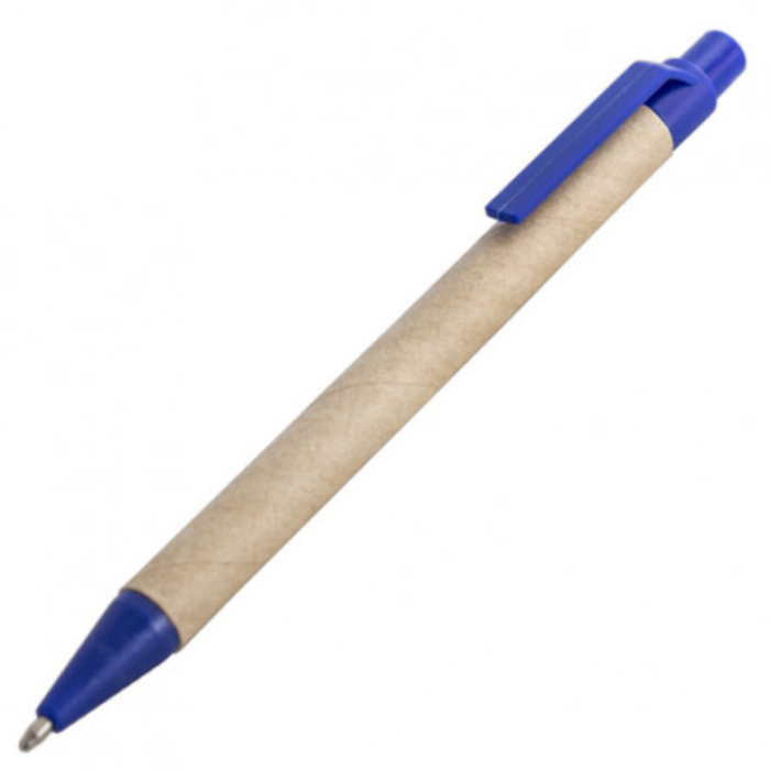 Bolígrafo BAVOVNA fabricado con material reciclado para impresión, color azul