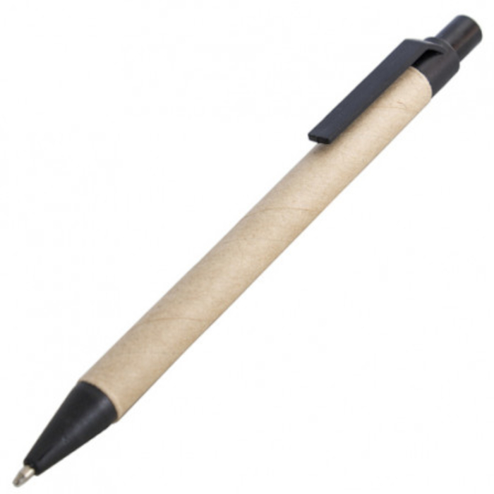 Bolígrafo BAVOVNA fabricado con material reciclado para impresión, color negro