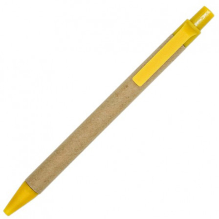 Bolígrafo BAVOVNA fabricado con material reciclado para impresión, color amarillo