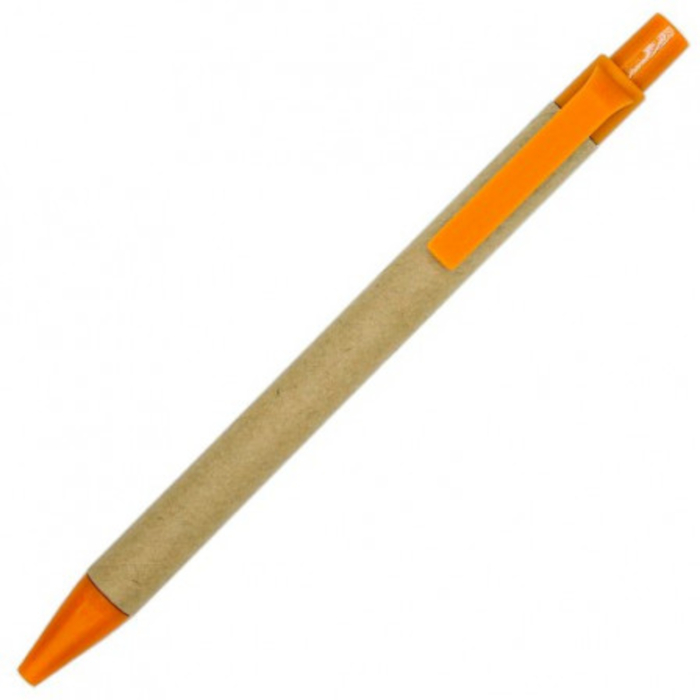 Bolígrafo BAVOVNA fabricado con material reciclado para impresión, color naranja