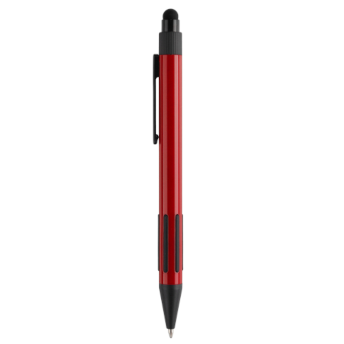 Bolígrafo ARIGINO TOUCH Black, superficie metálica para grabado, color rojo
