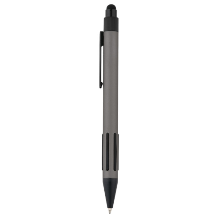 Bolígrafo ARIGINO TOUCH Black, superficie metálica para grabado, color gris