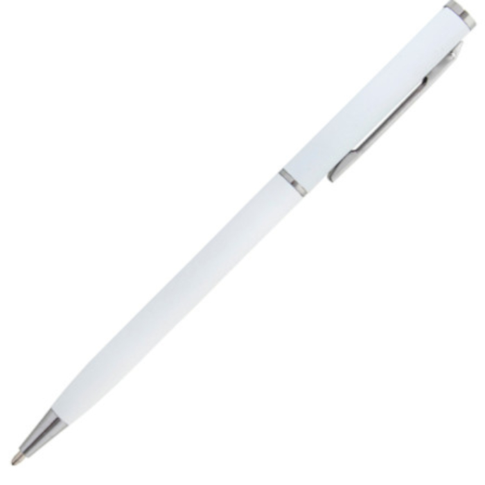 Bolígrafo LUNA, de metal, con posibilidad de aplicar logotipo mediante grabado espejo, color blanco