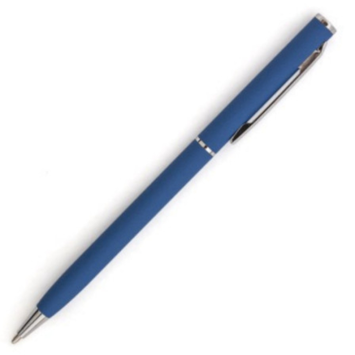 Bolígrafo LUNA, de metal, con posibilidad de aplicar logotipo mediante grabado espejo, color azul