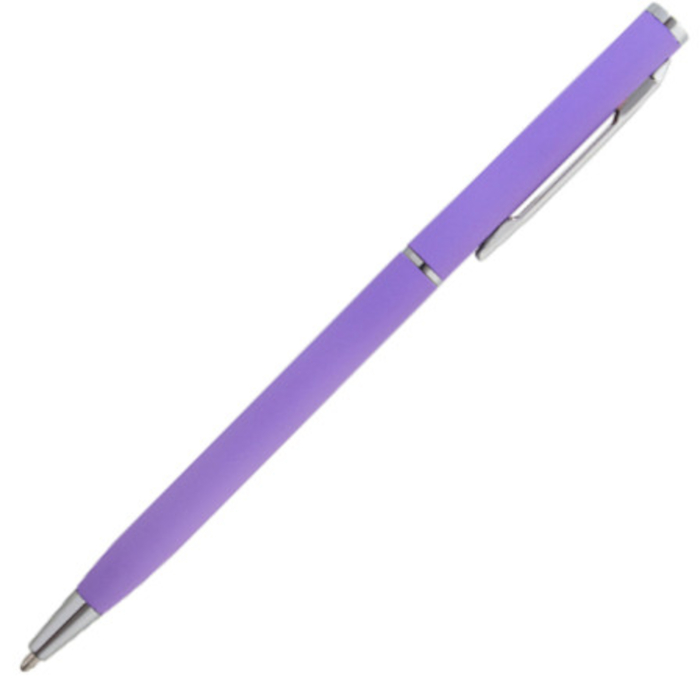 Bolígrafo LUNA, de metal, con posibilidad de aplicar logotipo mediante grabado espejo, color morado