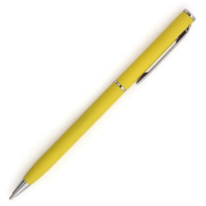 Bolígrafo LUNA, de metal, con posibilidad de aplicar logotipo mediante grabado espejo, color amarillo