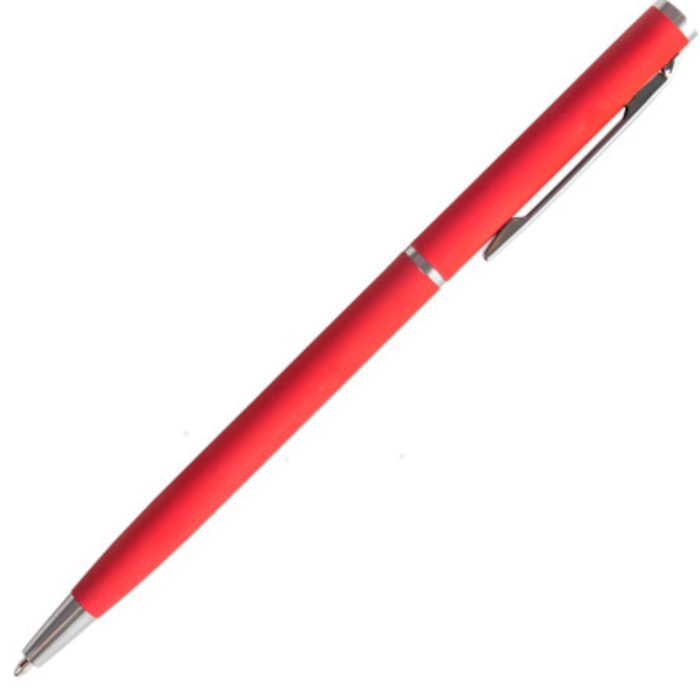Bolígrafo LUNA, de metal, con posibilidad de aplicar logotipo mediante grabado espejo, color rojo