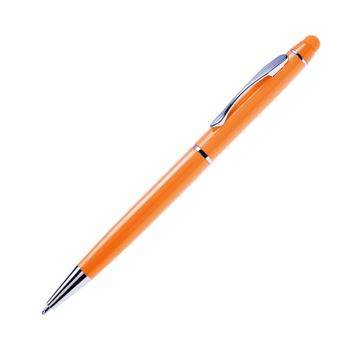 Bolígrafo con punta de metal Osaka, color naranja