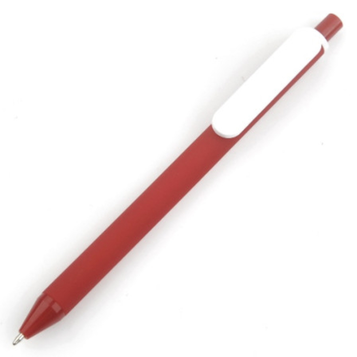 Bolígrafo con revestimiento brillante ADORA, material plástico, color rojo