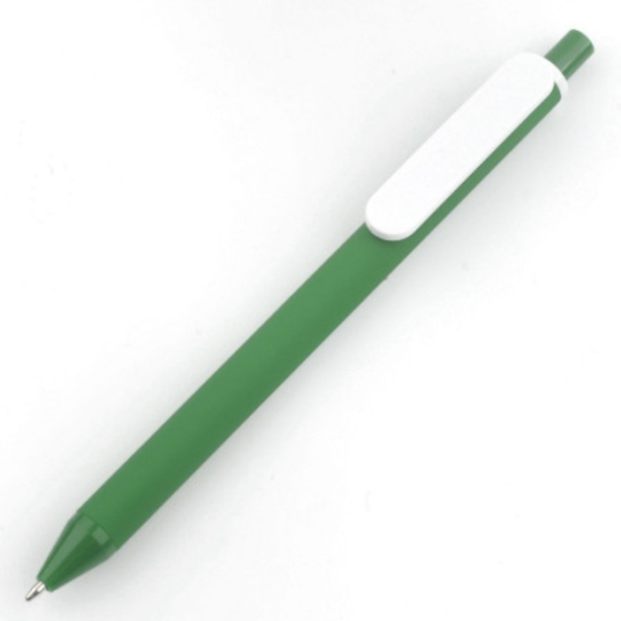 Bolígrafo con revestimiento brillante ADORA, material plástico, color verde