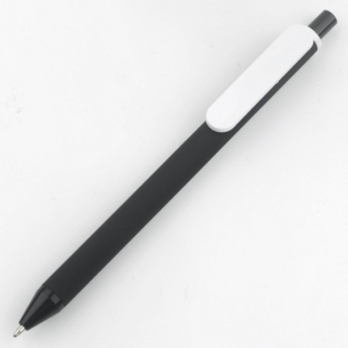 Bolígrafo con revestimiento brillante ADORA, material plástico, color negro