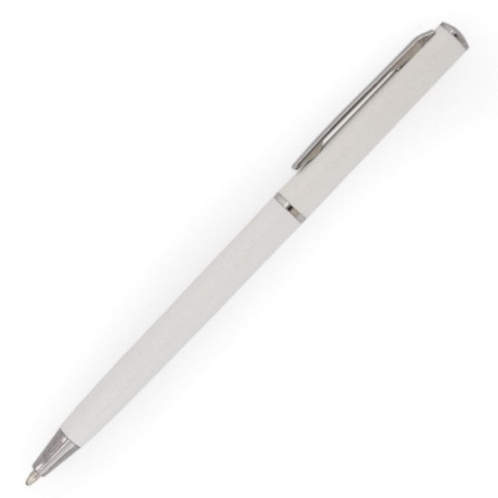 Bolígrafo de plástico TIA con clip metálico, color blanco