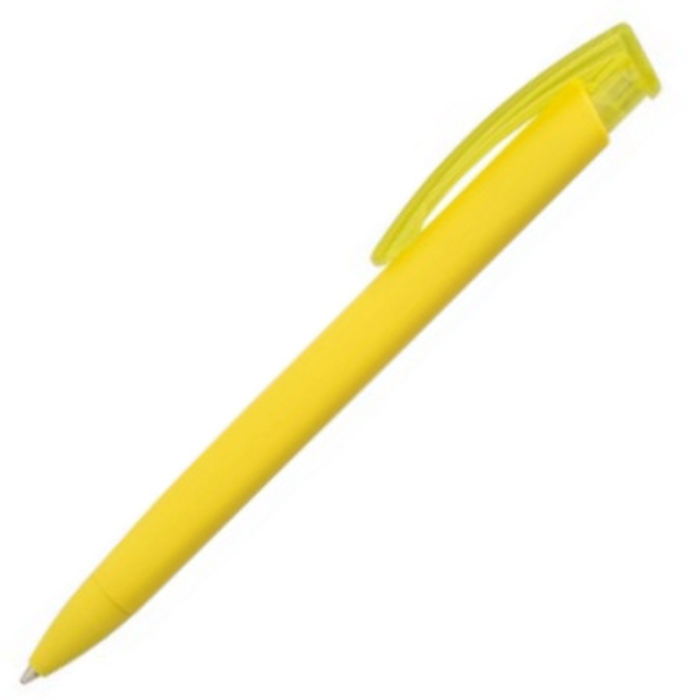 Bolígrafo UMA soft-touch TRINITY, material plástico, color amarillo