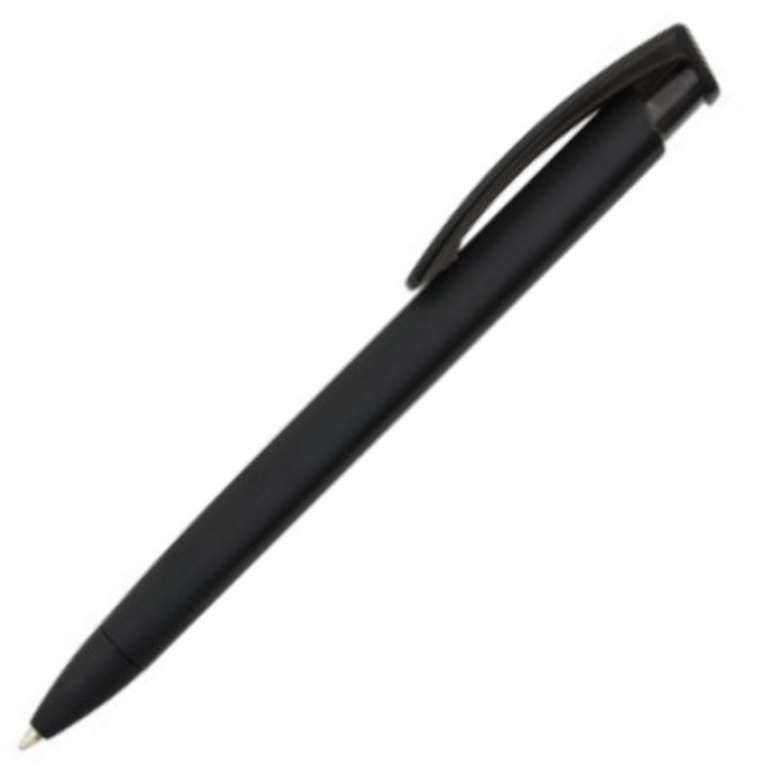 Bolígrafo UMA soft-touch TRINITY, material plástico, color negro